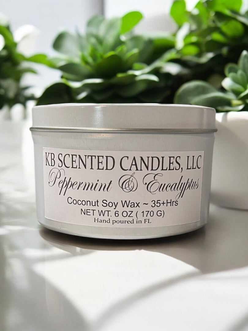 5oz Peppermint and Eucalyptus candle