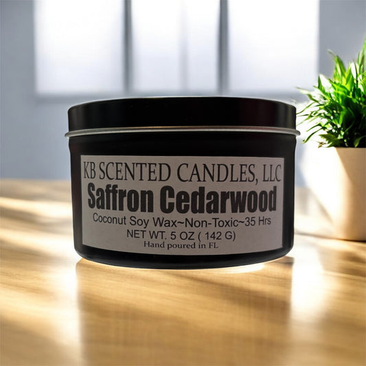 5oz Saffron Cedarwood scented candle