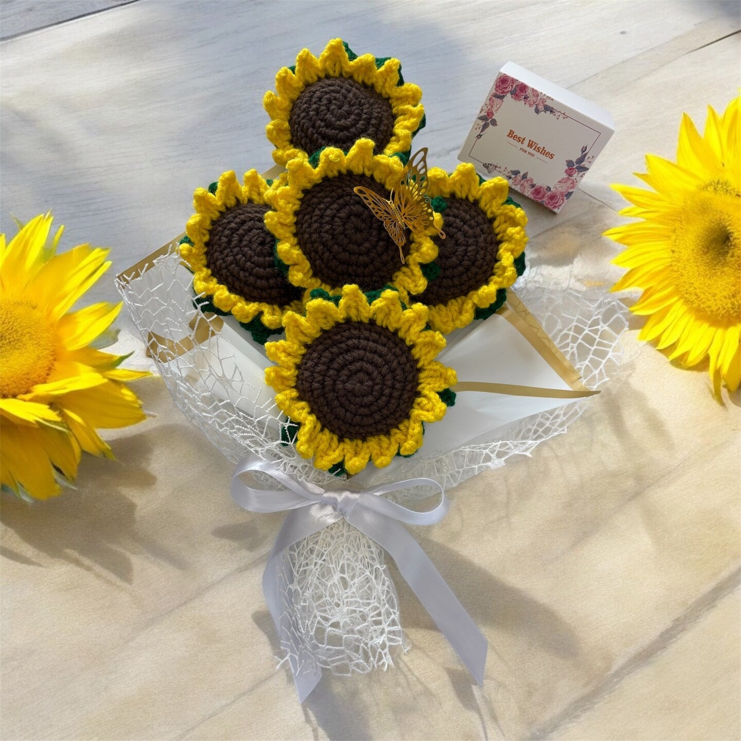 Sunflower Crochet Bouquet