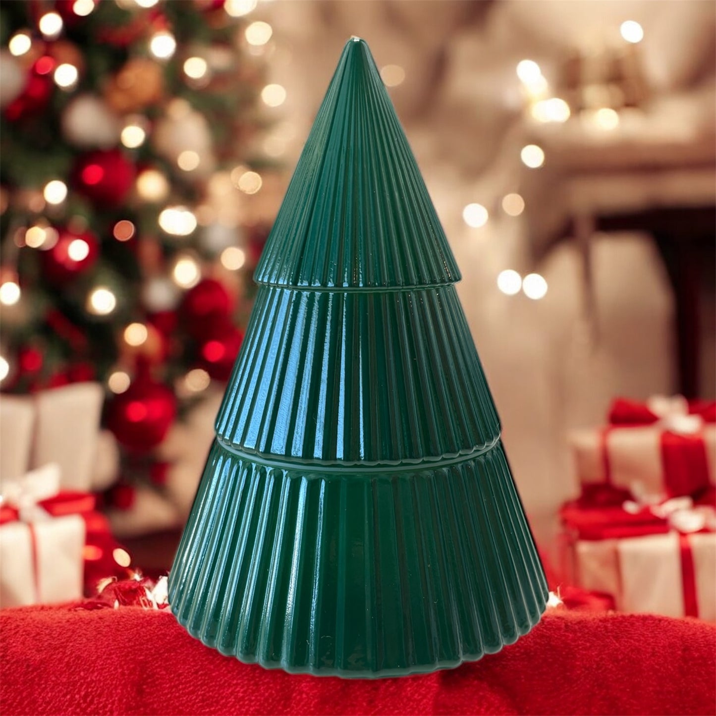 Holiday tree ornament candle