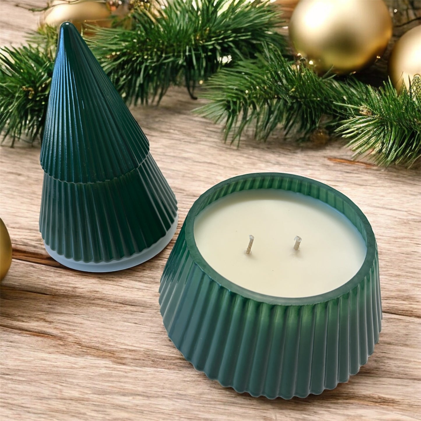Holiday tree ornament candle